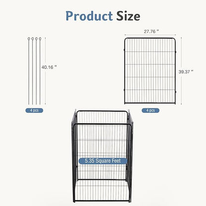 DUMOS Dog Playpen Indoor, Metal 40 Inch 4 Panels Foldable Pet Fence - Image 5