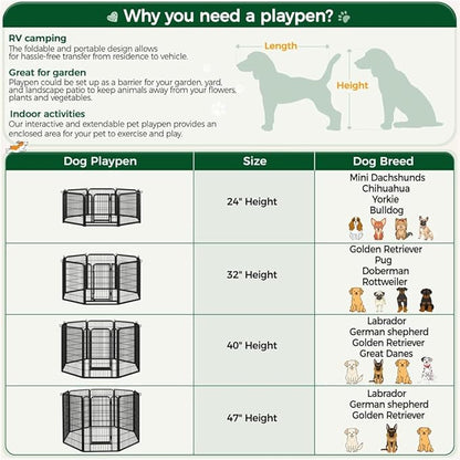 Yaheetech Dog Playpen Outdoor, 40 inch 16 Panels Dog Pen Indoor Heavy Duty - Image 4