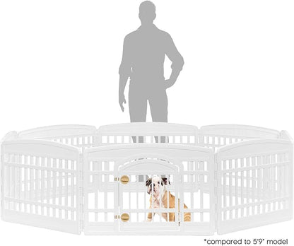 IRIS USA Dog Playpen with Door, 24” 8 Panel Pet Exercise Pen – Indoor Outdoor - Image 2