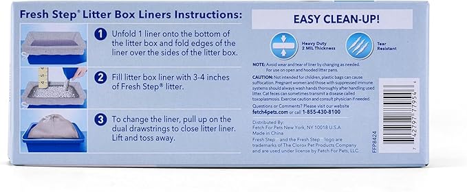 Fresh Step Jumbo Drawstring Cat Litter Box Liners Unscented Heavy Duty Kitty - Image 6