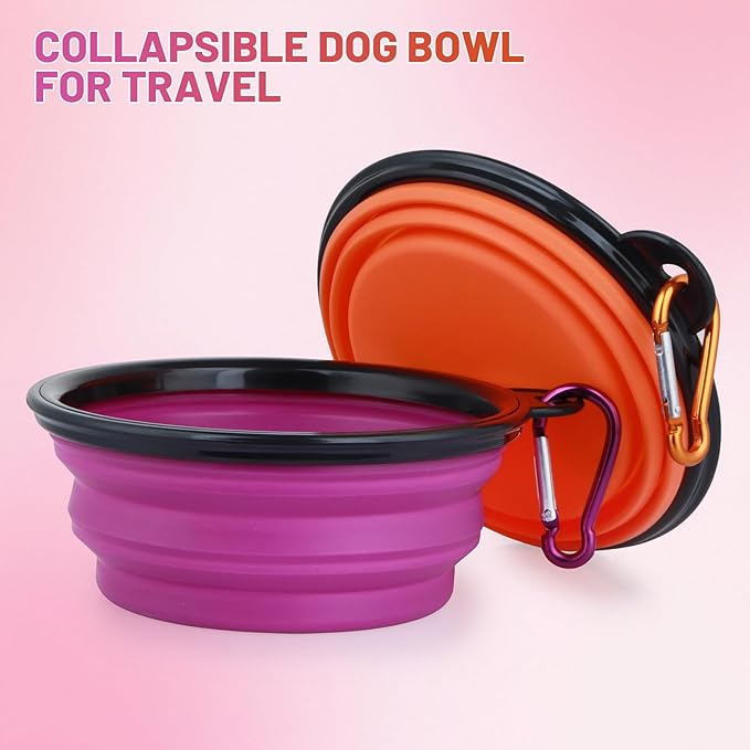 Dog Bowl Pet Collapsible Bowls, 2 Pack Collapsible Dog Water Bowls - Image 2