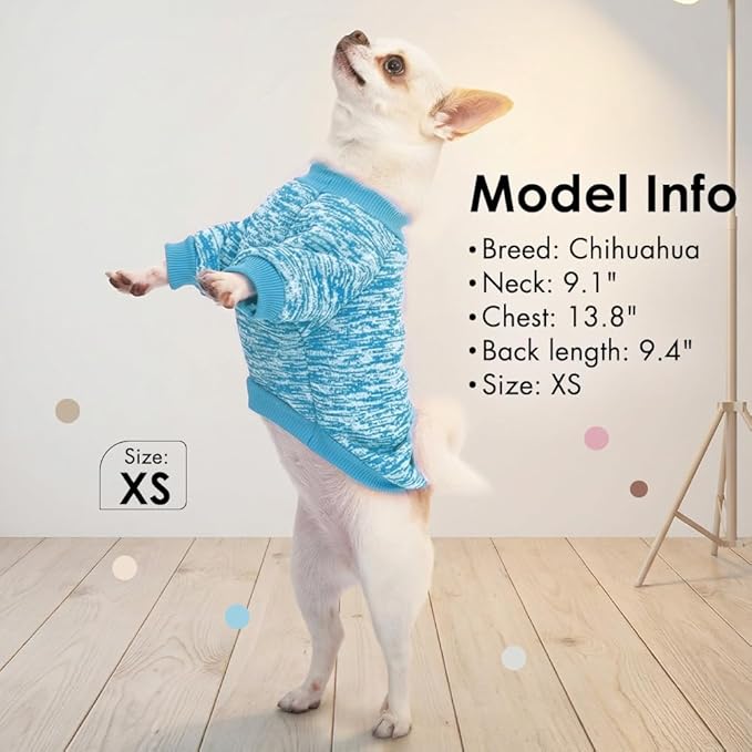2 Pack Dog Sweaters for Small Dogs Girl Boy Winter Fleece Clothes Warm Soft Dog - Image 5