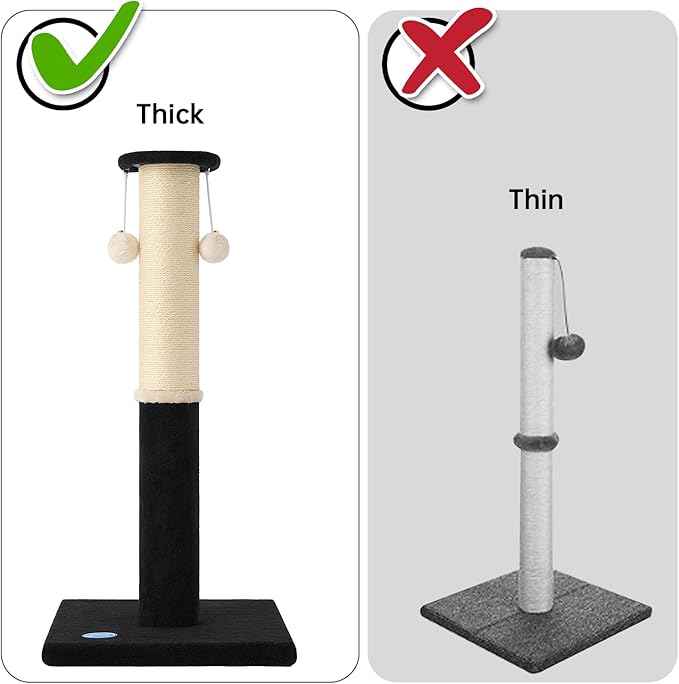 34-Inch Tall Cat Scratching Post, Komicoll Large Carpet Scratch Post, Sisal Cat - Image 6