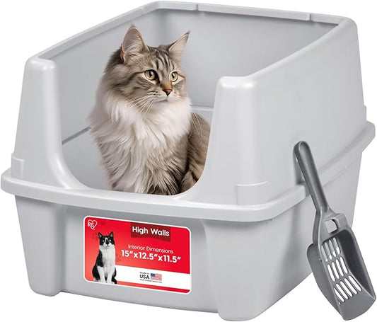 IRIS USA Cat Litter Box Large Open Top by IRISUSA