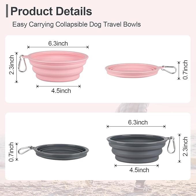 Kytely Collapsible Dog Bowls Medium, 2 Pack Travel Dog Bowls - Image 3