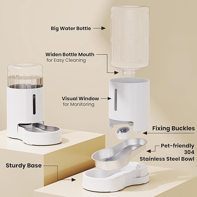 CZPET Dog Water Bowl Dispenser 7L, Wider Mouth & Upgraded Brush - Image 7