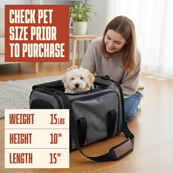 Soft Sided Pet Carrier for Small Dogs & Cats – Airline Approved Underseat - Image 4