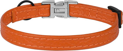 Leather Cat Collar with Buckle and Removable Bell - Image 9
