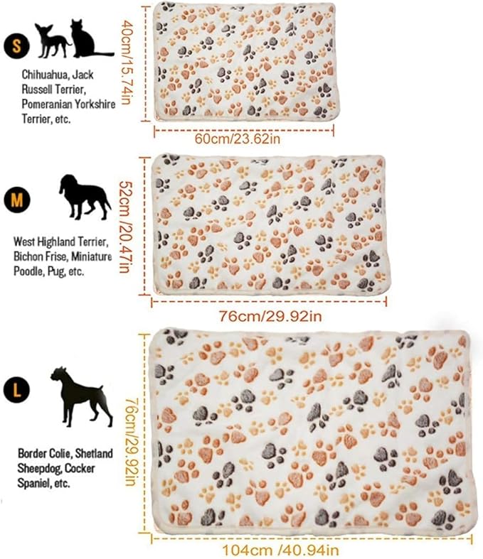 1 Pack 3 Small Puppy Blankets Super Soft Warm Sleep Mat Fluffy Premium Fleece - Image 3