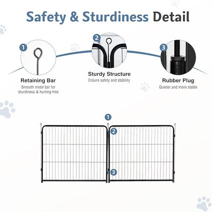 DUMOS Dog Playpen Indoor, Metal 24 Inch 2 Panels Foldable Pet Fence - Image 6