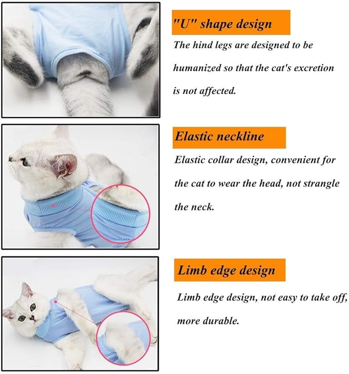 Cat Recovery Suit for Abdominal Wounds or Skin Diseases, Cat Onesie for Cats - Image 5
