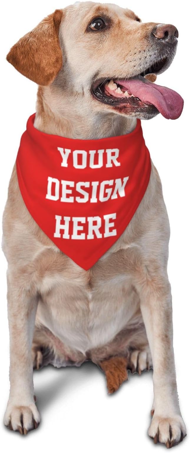 Custom Dog Bandana, Personalized Pet Scarf Triangle Neckwear, Add Your Image - Image 2