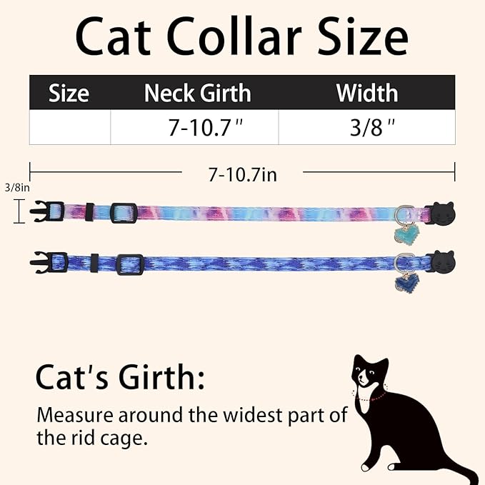 Cat Collar Breakaway, 2 Pack Cotton Kitten Collars - Image 5