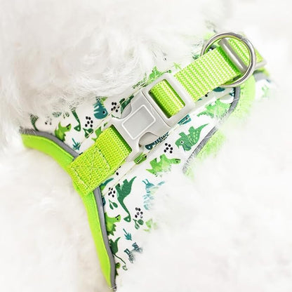 Step in Dog Harness and Leash Set, Flower Adjustable Easy Walk Puppy Harnesses - Image 2