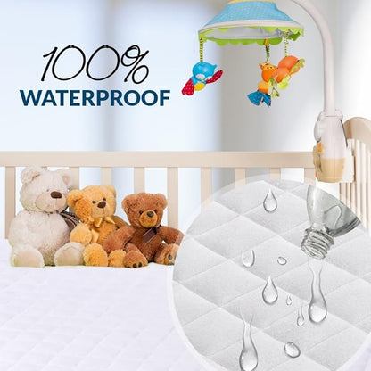 PlushDeluxe Pack and Play Mattress Protector, Waterproof Playard Pack N Play - Image 6