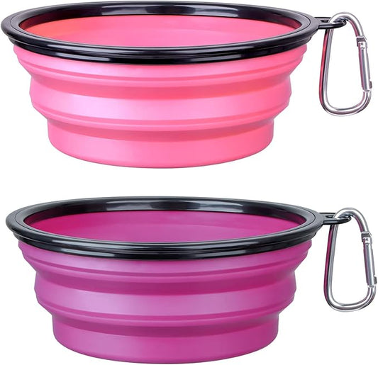 Dog Bowl Large Pet Collapsible Bowls, 2 Pack Collapsible Dog Water Bowls by SLSON