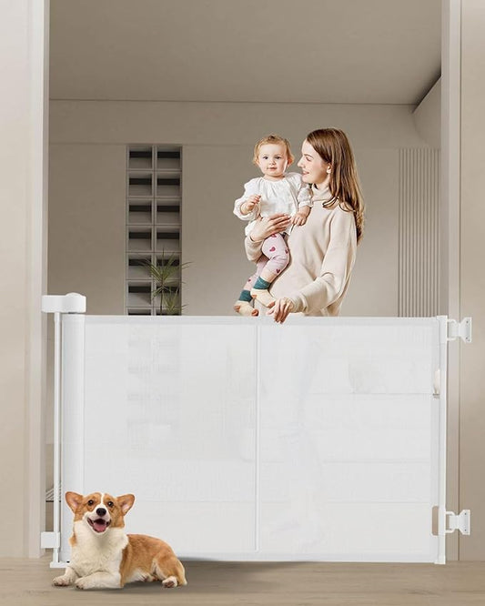 Miumoon 50 inch Retractable Baby Gates 34 inch Tall, Retractable Gate by MiumoonBabyGates