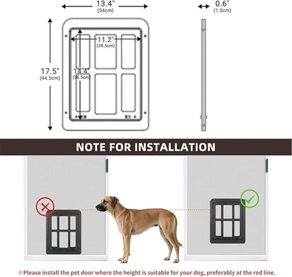 Dog Door for Screen Door with Magnetic Auto-Close, Lockable Doggy Door for - Image 6
