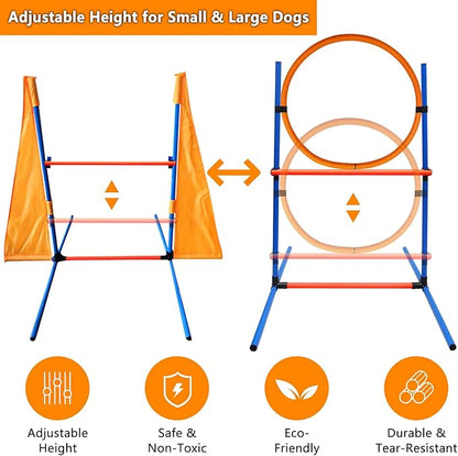 Premium Dog Agility Training Set Outdoor Indoor Game, Tire Jump + Hurdle Jump - Image 7