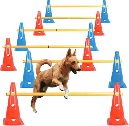 TNZMART Dog Agility Hurdle Cones Pet Jump Training Set Dog Agility Course by TNZMART