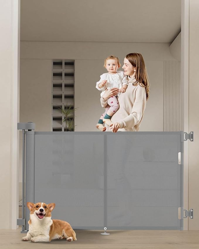 Miumoon 59 inch Retractable Baby Gates 34 inch Tall, Retractable Gate by MiumoonBabyGates