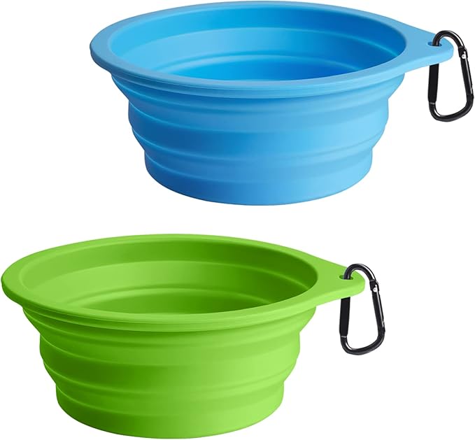 PetBonus 2-Pack Silicone Collapsible Dog Bowls, BPA Free Dishwasher Safe by Petbonus