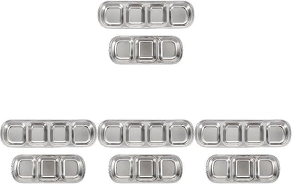 Ipetboom Compartment Pet Tray Food Bowls: 8pcs Stainless Steel Cat Bowl Divided by Unknown
