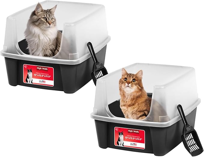 IRIS USA Cat Litter Box Large Open Top by IRISUSA