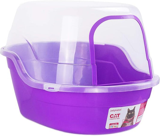Covered Litter Box, Jumbo Hooded Cat Litter Box Holds Up to Two Small Cats by Petphabet