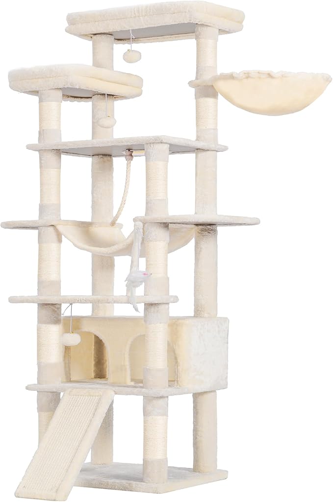Heybly Tall Cat Tree, 78-inch Multi-Level Cat Tower by HEYBLY