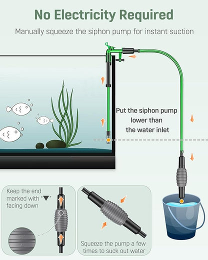 Pawfly Aquarium Water Changer Kit, Fish Tank Siphon Vacuum Cleaner - Image 2