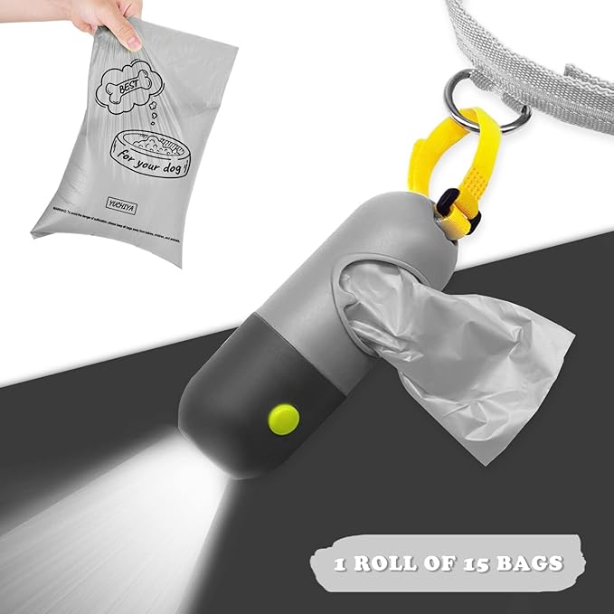 Dog Poop Bags Holder with LED Flashlight|Pet Waste Bags Dispenser - Image 4