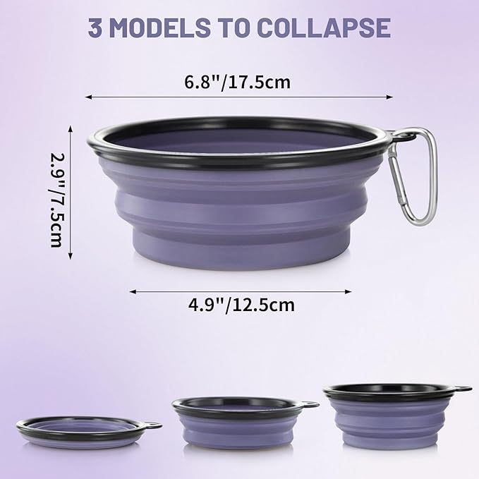 Dog Bowl Large Pet Collapsible Bowls, 2 Pack Collapsible Dog Water Bowls - Image 4