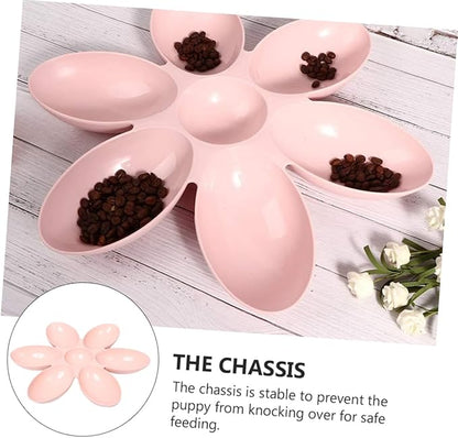 ERINGOGO PET Feeding Bowl for Cats and Dogs Flower Petal Shaped Pink 6-in-1 - Image 8