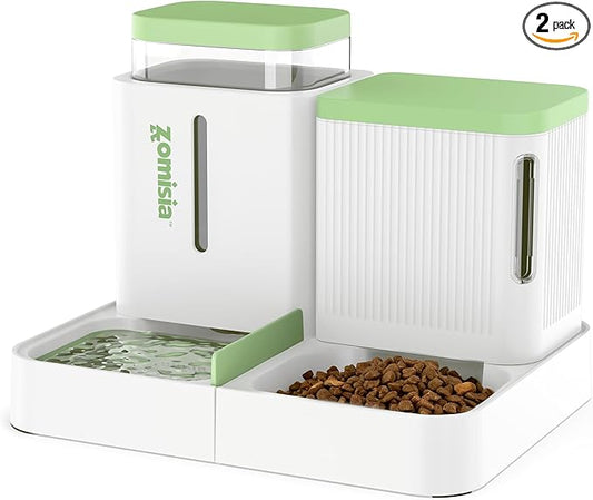 ZOMISIA Gravity Cat Feeder and Water Dispenser, 2 in 1 Cat Self Feeder by Zomisia