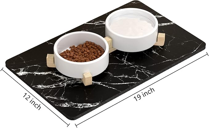 Rnivvi Dog Food Mat, Cute Anti-Slip Rubber Pet Feeding Rug Protect Floors - Image 2