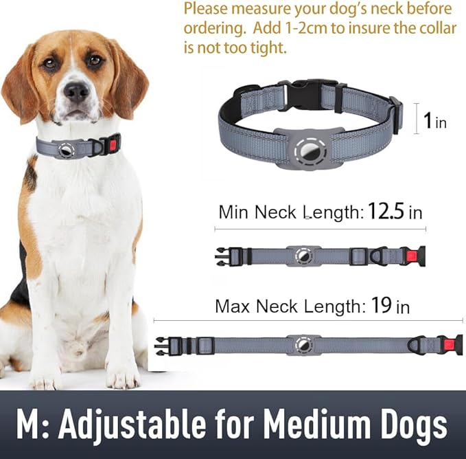AirTag Dog Collar with AirTag Holder Compatible - Image 6