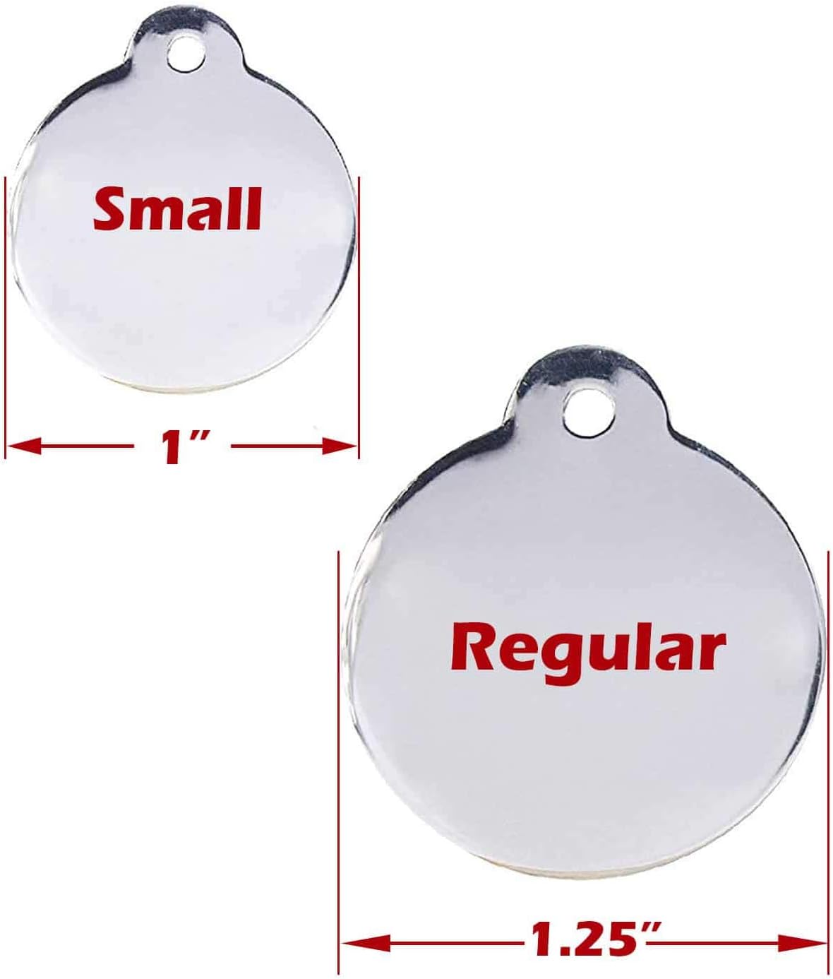 Engraved Pet Tag for Dogs and Cats - Personalized Front & Back up to 4 Lines of Text Custom Engraved ID, Round Paw Print Solid Plating Stainless Steel Blue Regular