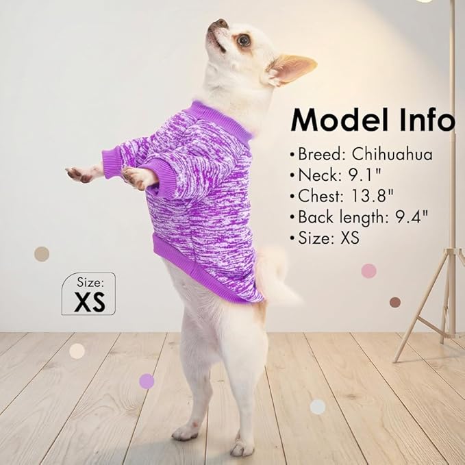 1 Pack Dog Sweaters for Small Dogs Girl Boy Winter Fleece Clothes Warm Soft Dog - Image 5