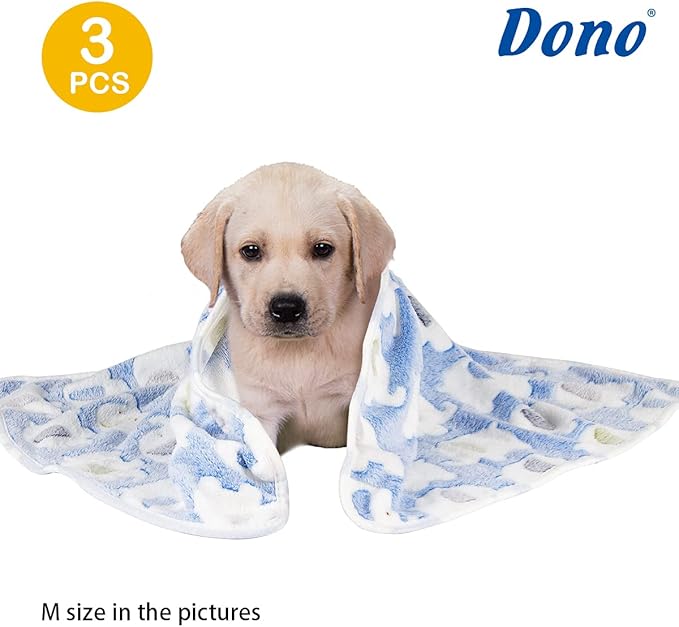Dono 1 Pack 3 Dog Blankets, Soft Fluffy Fleece Pet Blanket Warm Sleep Mat Paw - Image 2