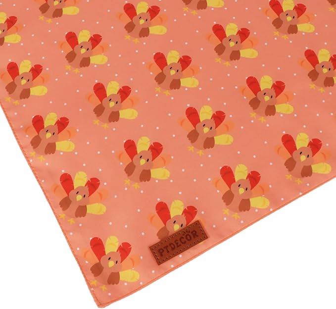 PTDECOR Thanksgiving Fall Dog Bandanas, Turkey Pumpkin Design Reversible - Image 6