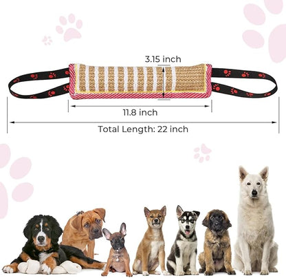 DGSL Dog Tug Toy, Tug of War Dog Toy Jute Bite Pillow - Image 2