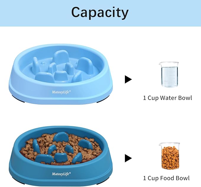 MateeyLife Small Slow Feeder Cat Bowls 2PCS, Anti-Choking Puzzle Cat Food Bowls - Image 5