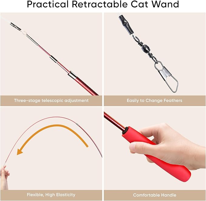 Cat Toys for Indoor Cats, 11 Packs Interactive Cat Wand Toy Set - Image 5