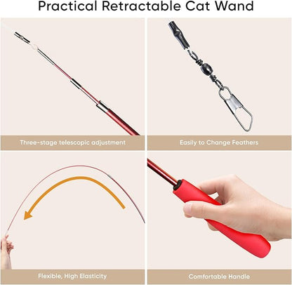 Cat Toys for Indoor Cats, 11 Packs Interactive Cat Wand Toy Set - Image 5