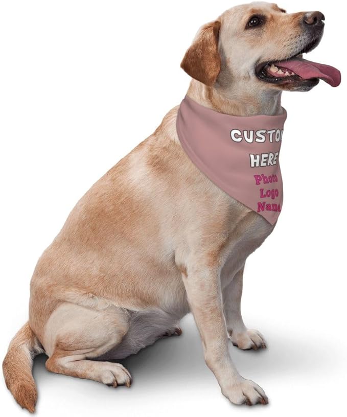 Personalized Dog Bandanas Custom Pet Scarf Add Your Own Logo Photo Text - Image 2