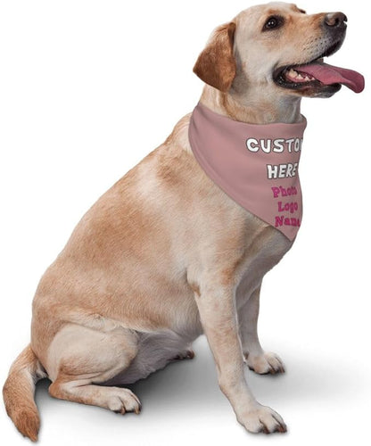Personalized Dog Bandanas Custom Pet Scarf Add Your Own Logo Photo Text - Image 2