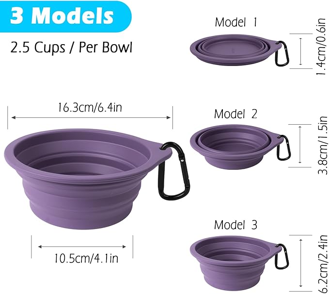 PetBonus 2-Pack Silicone Collapsible Dog Bowls, BPA Free Dishwasher Safe - Image 3