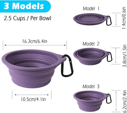 PetBonus 2-Pack Silicone Collapsible Dog Bowls, BPA Free Dishwasher Safe - Image 3