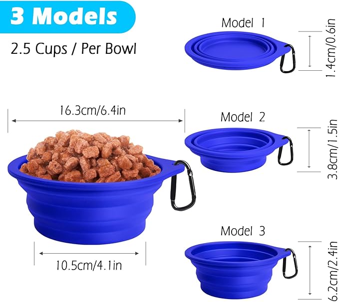 PetBonus 2-Pack Silicone Collapsible Dog Bowls, BPA Free Dishwasher Safe - Image 3